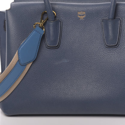 MCM Grained Calfskin Medium Milla Tote Navy 8 of 12
