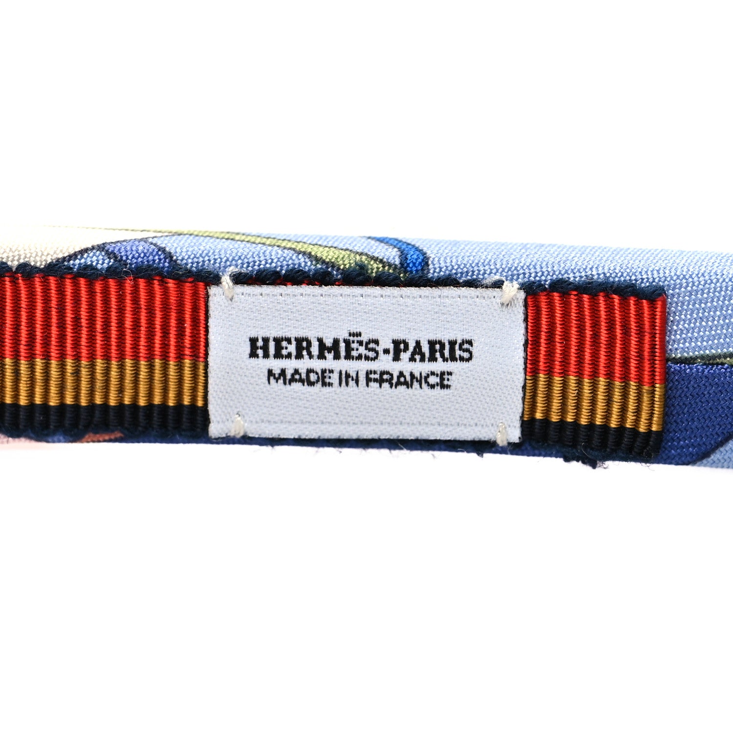 Hermes Silk Twill La Folle Parade Elsa Headband Bleu Jean 3 of 4