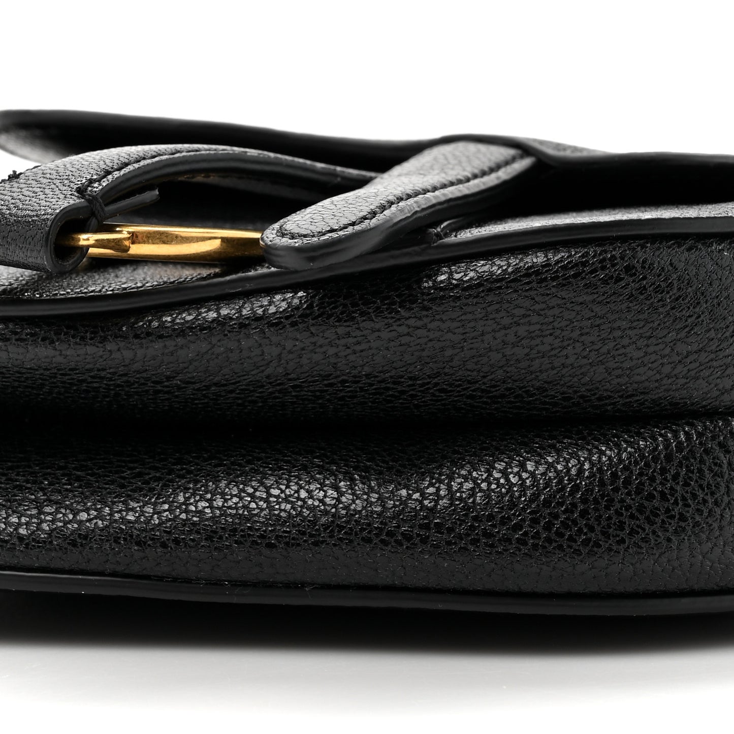 Goatskin Micro Saddle Bag Black
