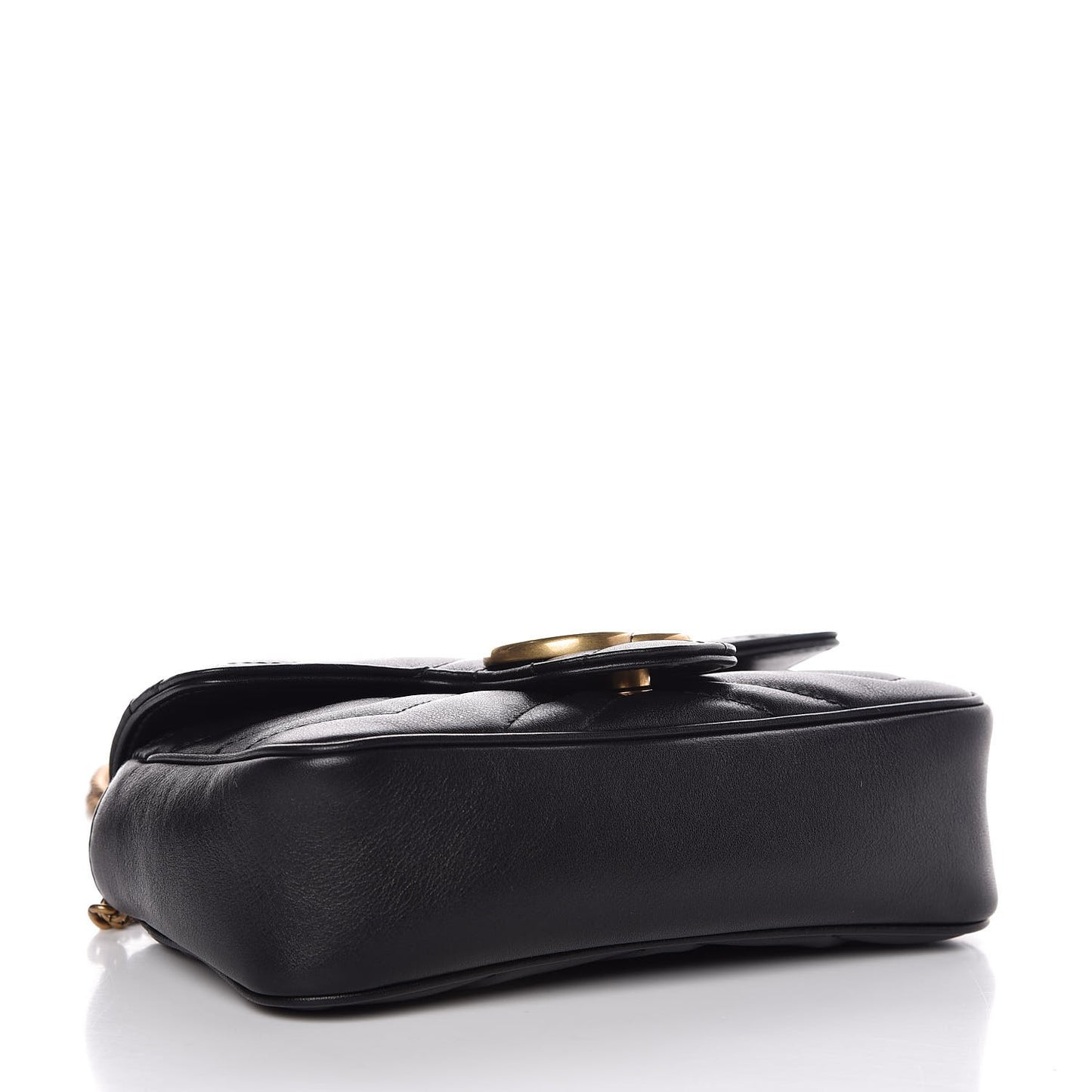 Calfskin Matelasse Super Mini GG Marmont Shoulder Bag Black