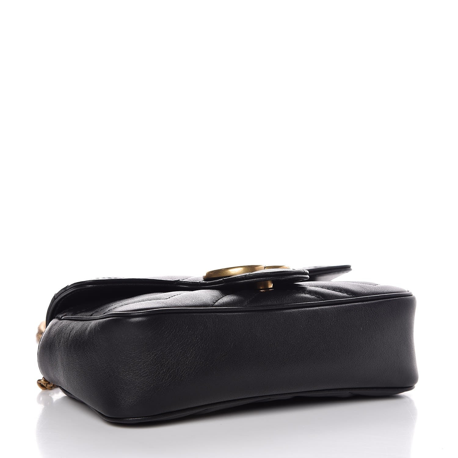 Gucci Calfskin Matelasse Super Mini GG Marmont Shoulder Bag Black 4 of 8