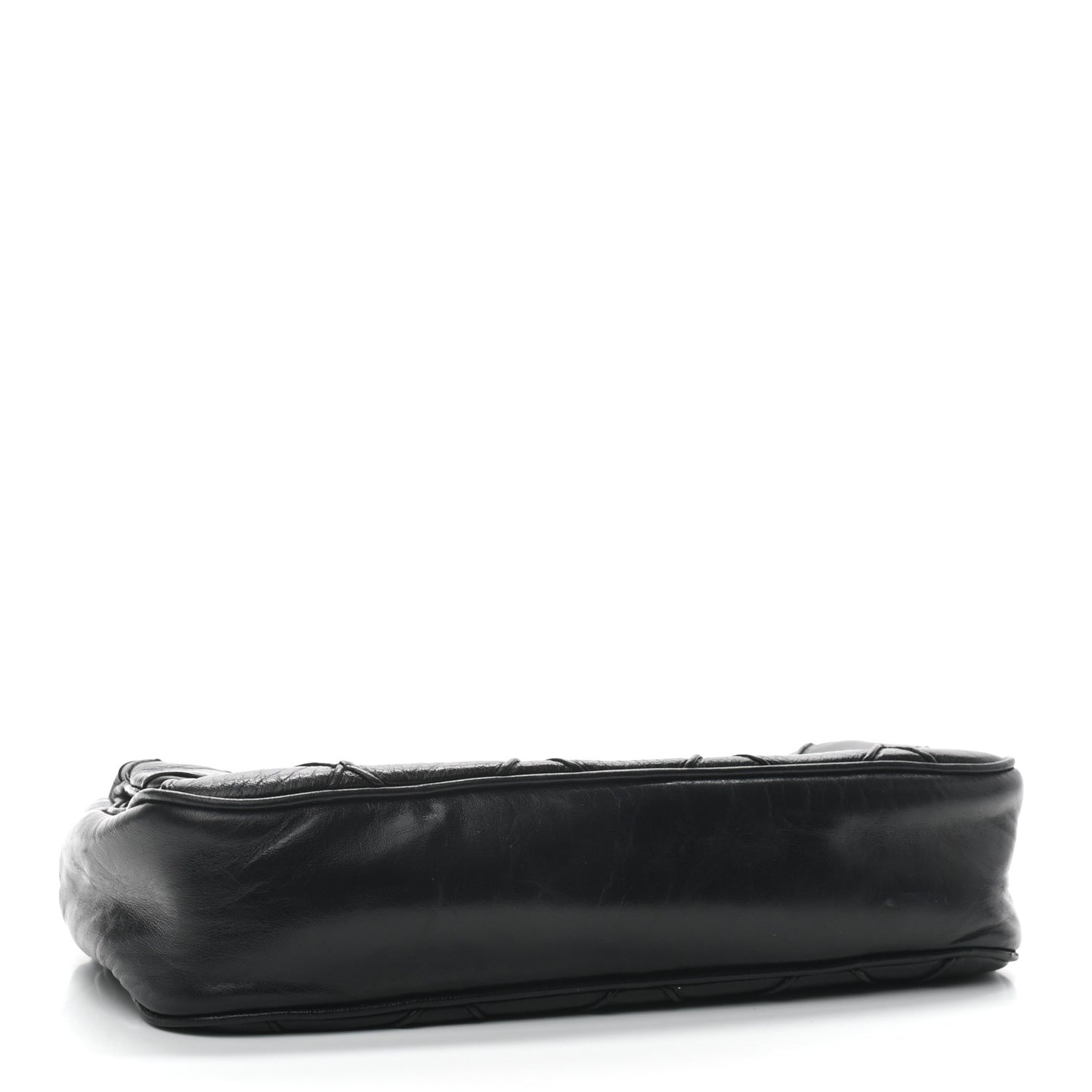 Lambskin Diamond Stitched CC Flap Shoulder Bag Black