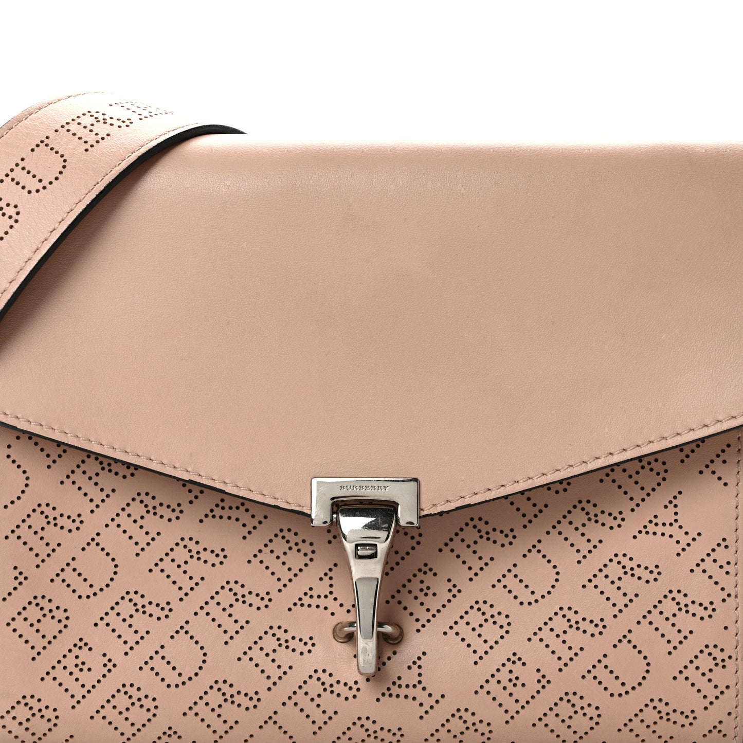 Calfskin Perforated Small Macken Crossbody Bag Pale Fawn Pink
