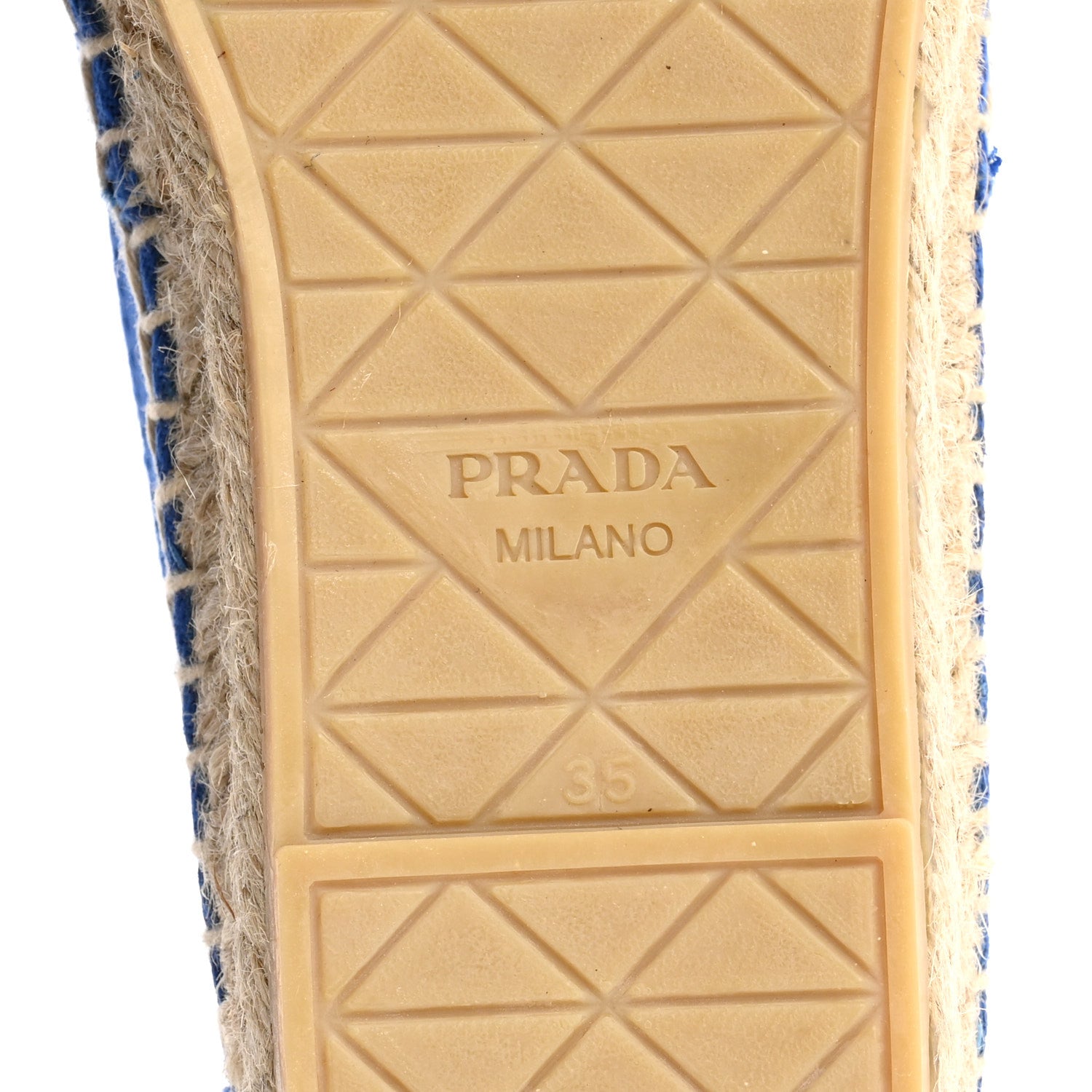Prada Canvas Triangle Logo Espadrilles 35 Azzurro 8 of 10