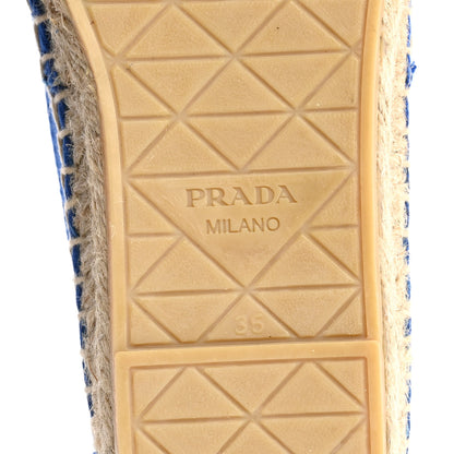 Prada Canvas Triangle Logo Espadrilles 35 Azzurro 8 of 10