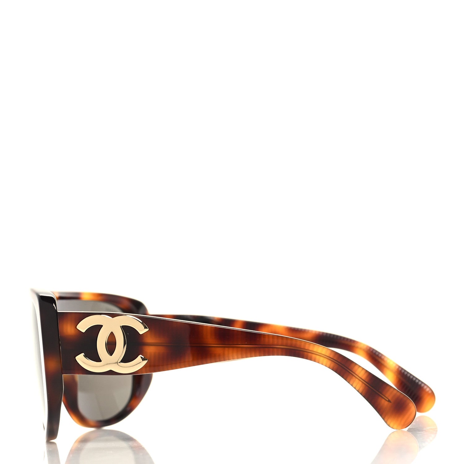 Chanel Acetate Shield Sunglasses 1295 Tortoise 2 of 7