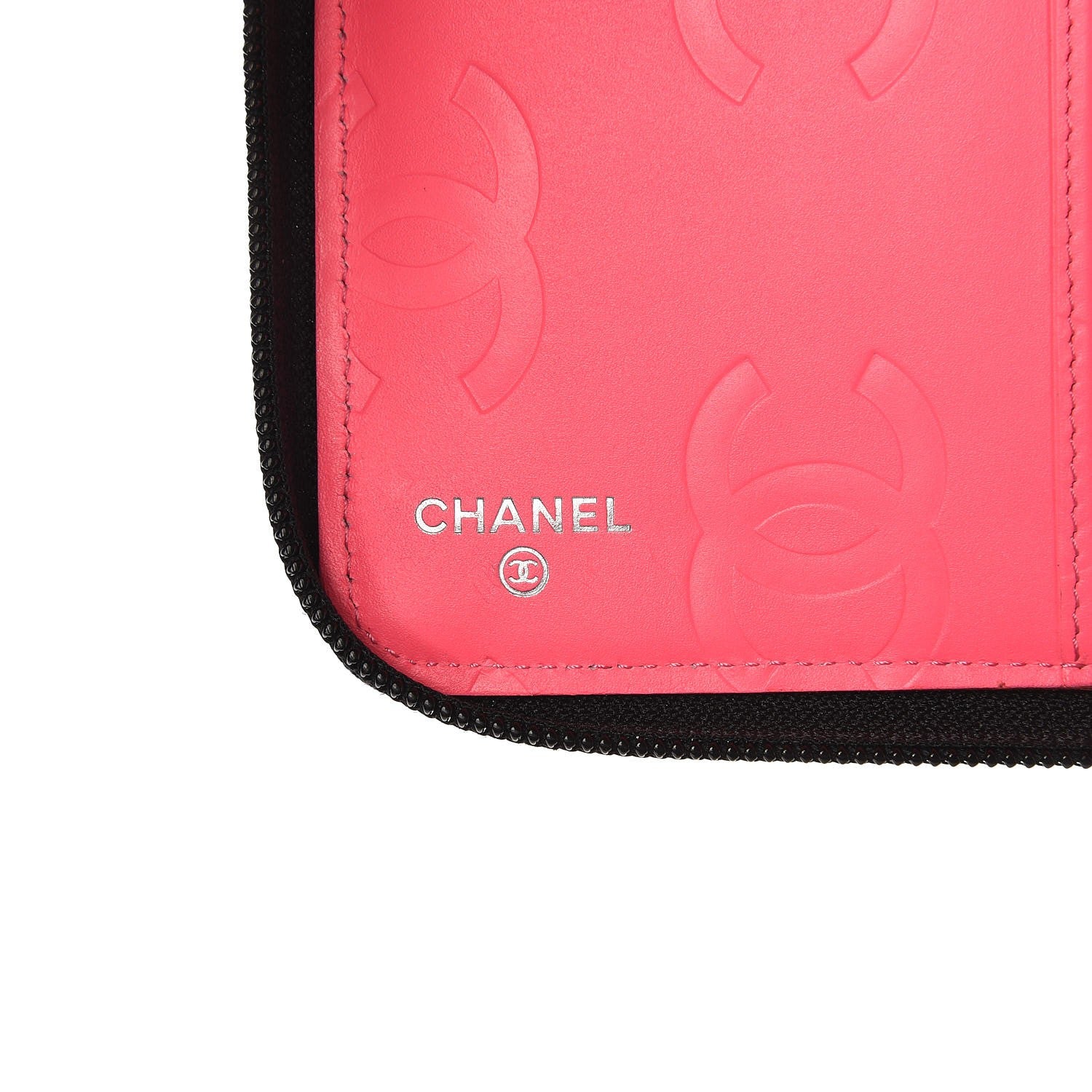 Chanel Calfskin Quilted Cambon Zip Around Organizer Wallet Black 6 of 8