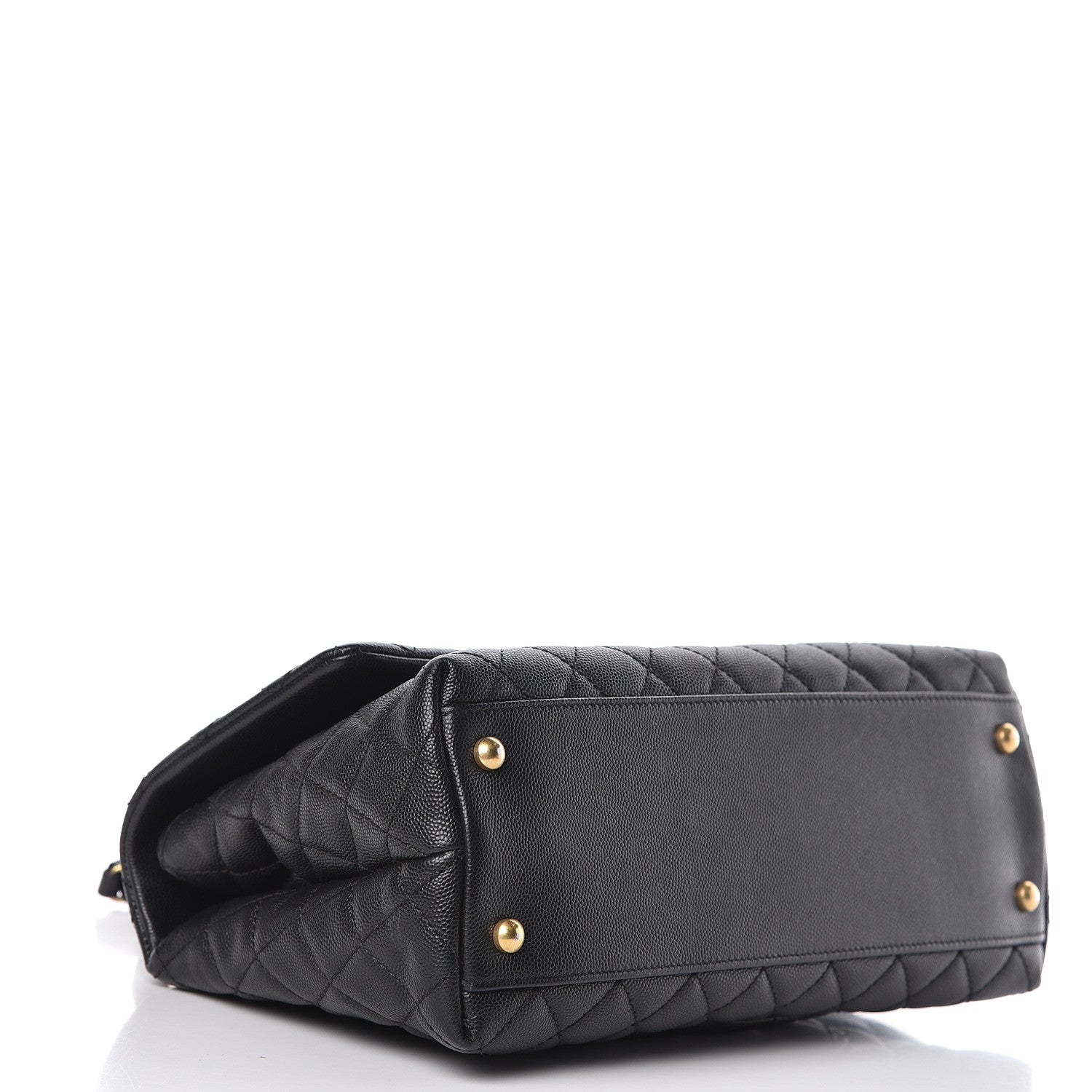 Chanel Caviar Lizard Quilted Small Coco Handle Flap Black 4 of 12