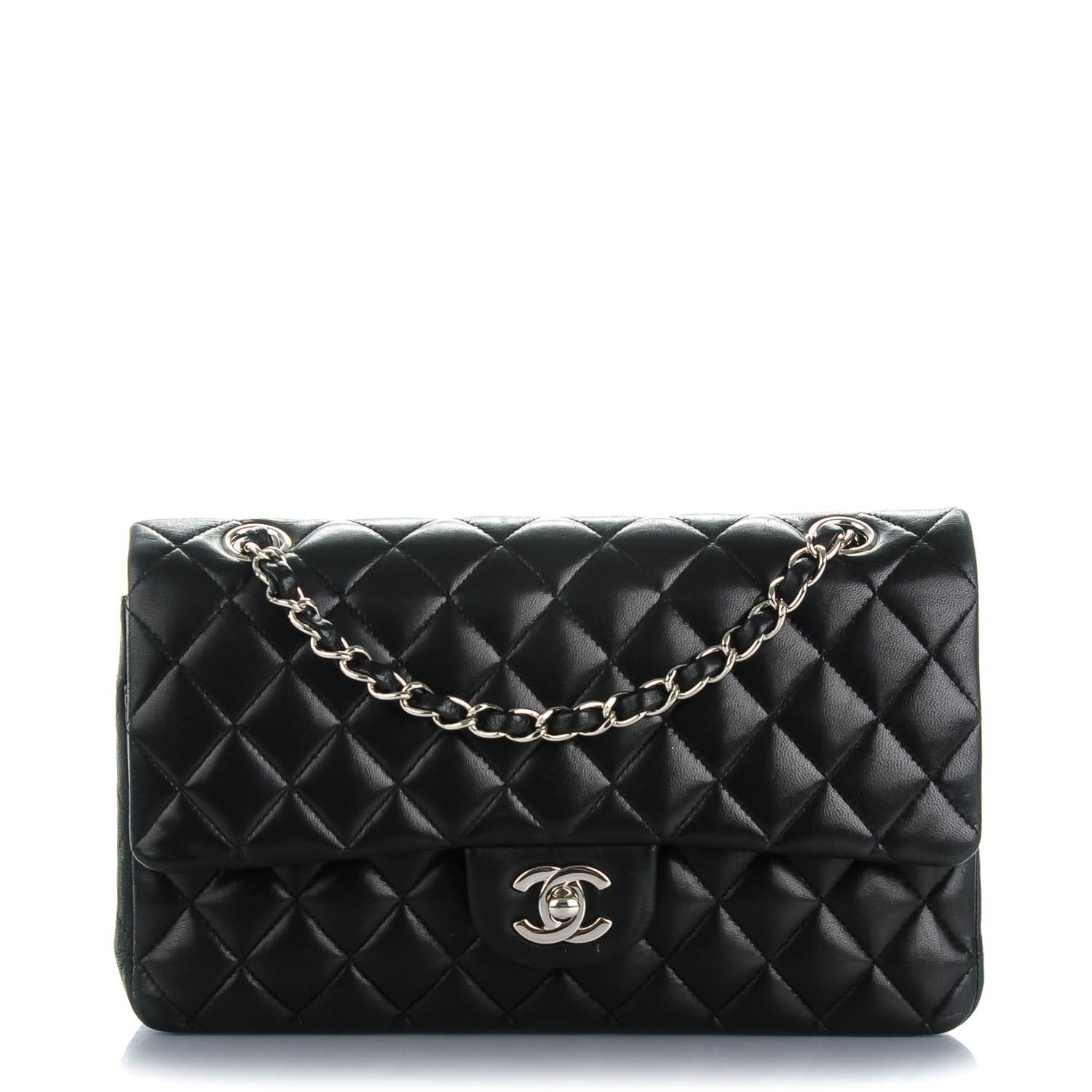 Chanel Lambskin Quilted Medium Double Flap Black 1 of 9