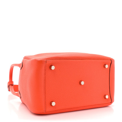 Hermes Taurillon Clemence Lindy 26 Orange Poppy 4 of 13