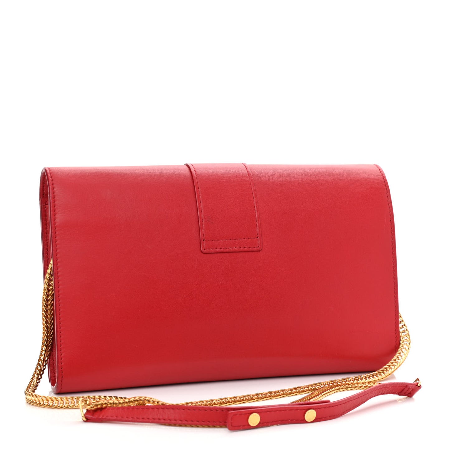 Calfskin Classic Y Ligne Chain Wallet Vermillion