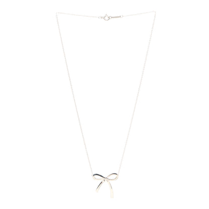 Tiffany Sterling Silver Bow Pendant Necklace 3 of 5