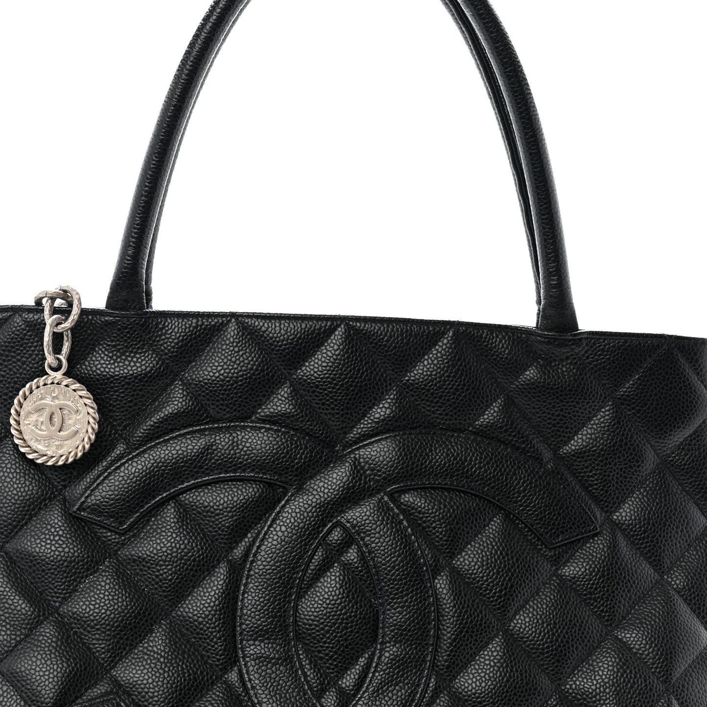 Caviar Quilted Medallion Tote Navy
