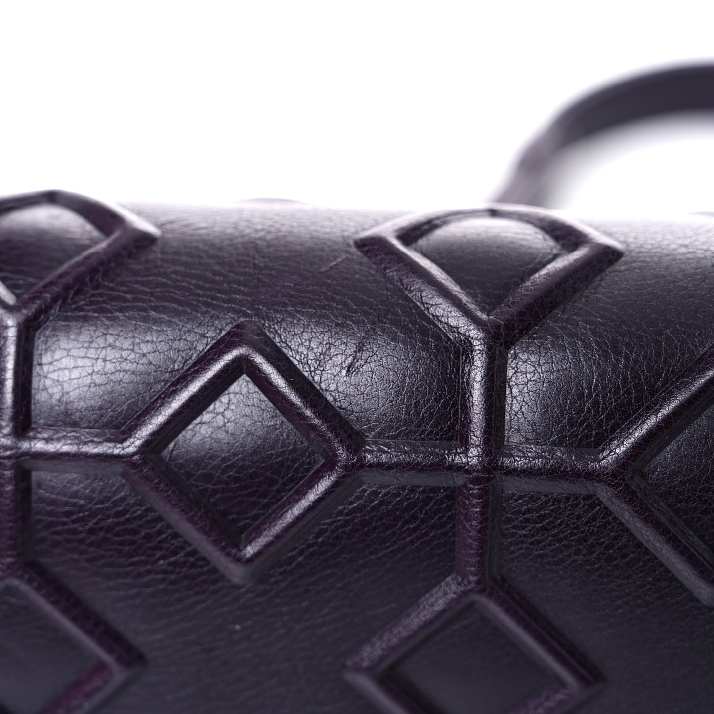 Calfskin Embossed Small Boy Flap Plum