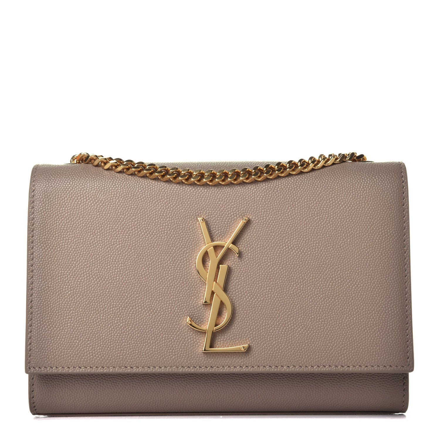 Saint Laurent Grain De Poudre Small Monogram Kate Satchel Dark Beige 1 of 8