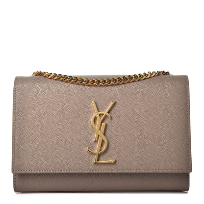 Saint Laurent Grain De Poudre Small Monogram Kate Satchel Dark Beige 1 of 8