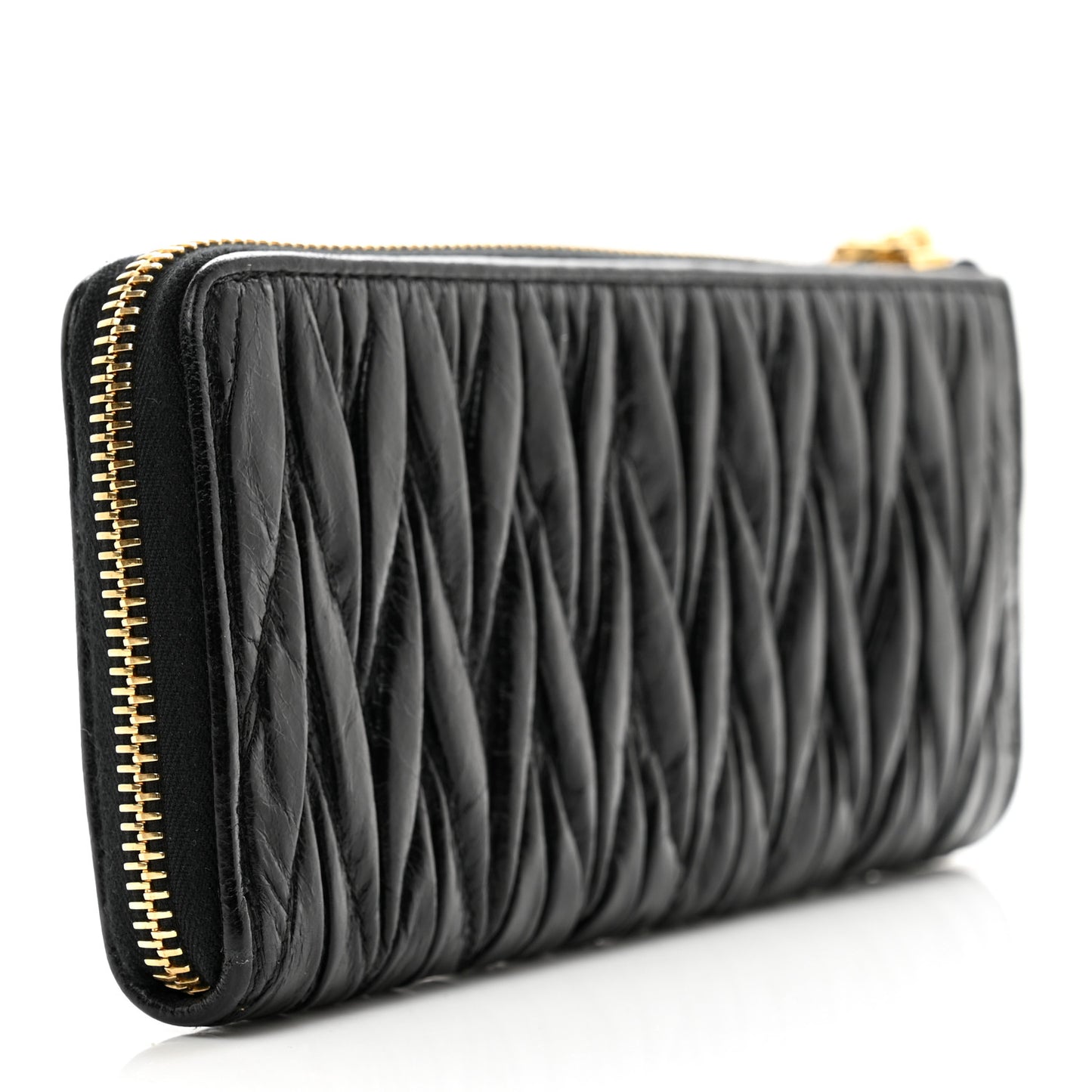 Matelasse Zip Around Wallet Black