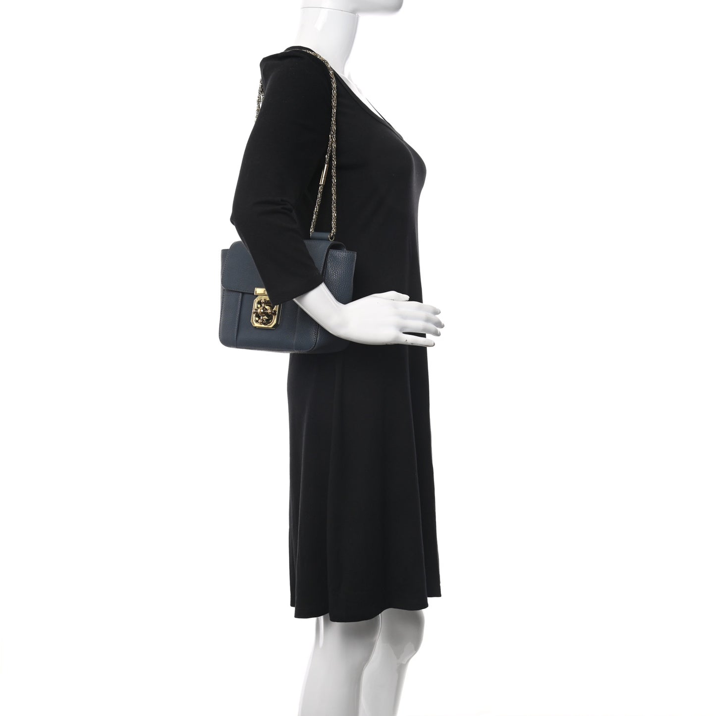 Goatskin Small Elsie Shoulder Bag Navy