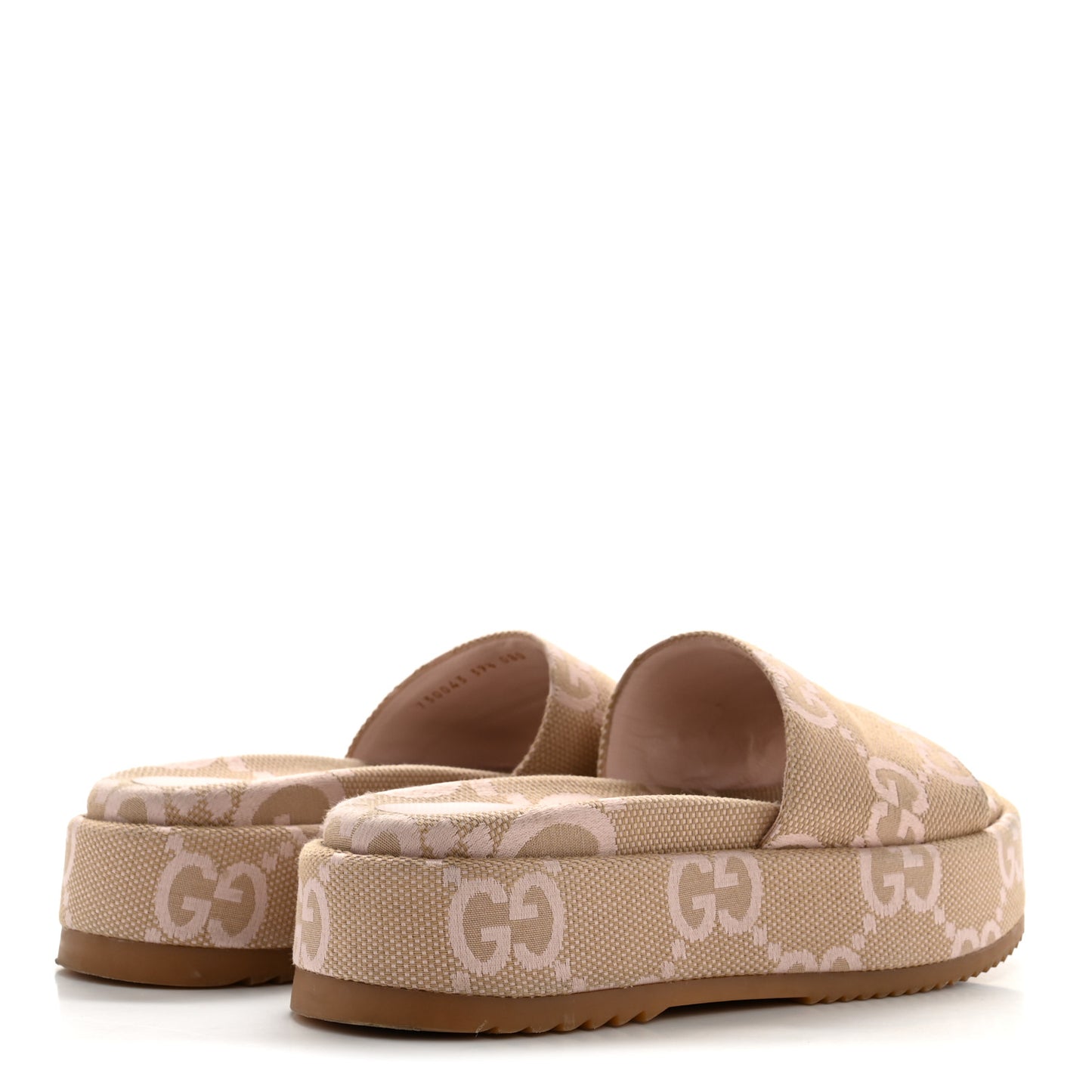 Monogram Jumbo GG Angelina Platform 55mm Slide Sandals 39.5 Beige Perfect Pink