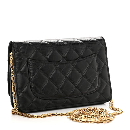 Chanel Aged Calfskin Quilted Reissue Wallet On Chain WOC Black 3 of 10