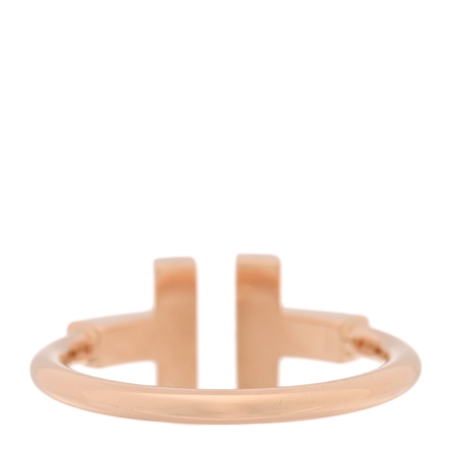 Tiffany 18K Rose Gold Diamond Mother of Pearl T Wire Ring 52 6 3 of 4