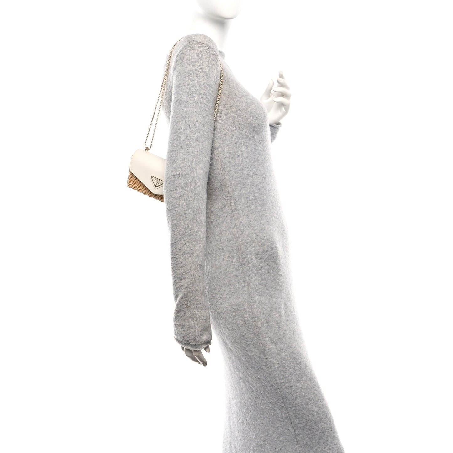 Midollino City Calfskin Mini Bag Naturale White
