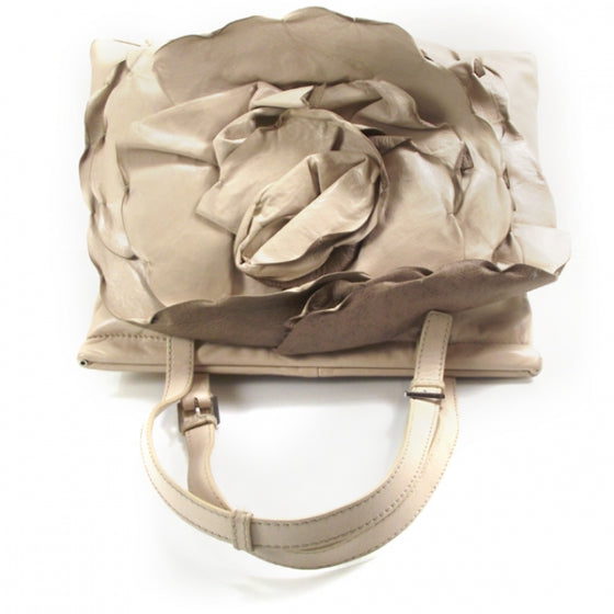 Leather Petale Hobo Beige