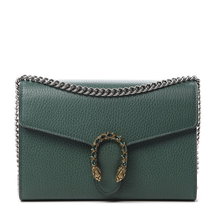Gucci Calfskin Mini Dionysus Chain Wallet Emerald 1 of 11