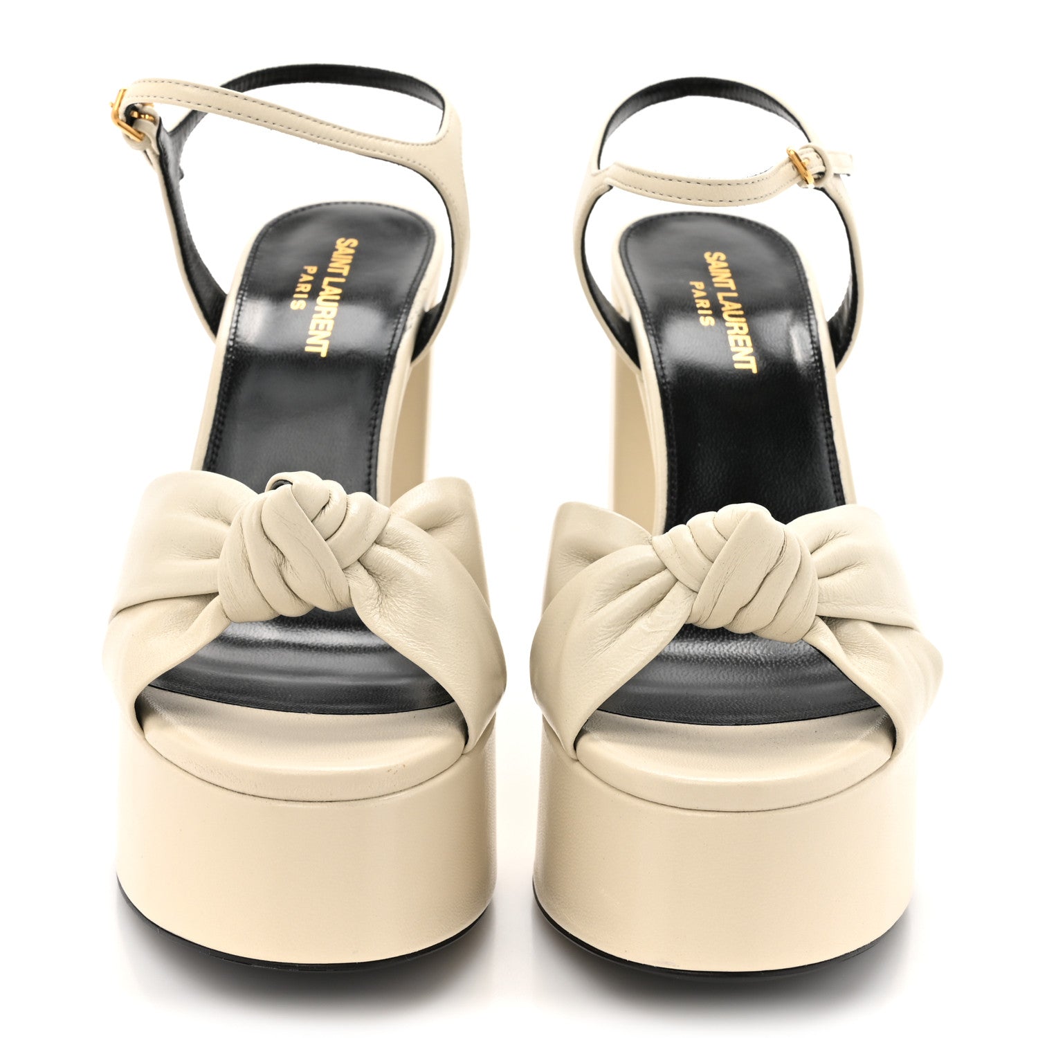 Saint Laurent Vendome Bianca 85 Platform Sandals 38 Pearl 3 of 9