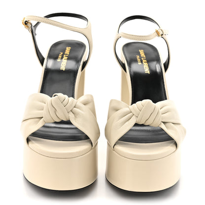 Saint Laurent Vendome Bianca 85 Platform Sandals 38 Pearl 3 of 9