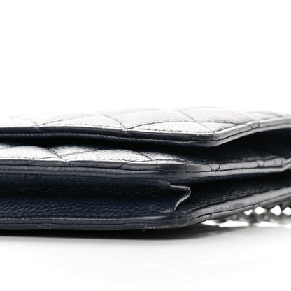 Chanel Caviar Quilted Wallet On Chain WOC Navy Blue 10 of 13