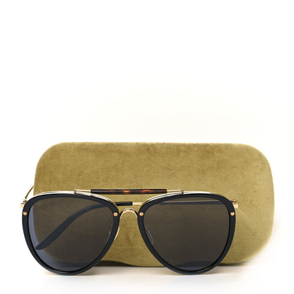 Gucci Metal Aviator Sunglasses GG0672S Black Gold 7 of 7