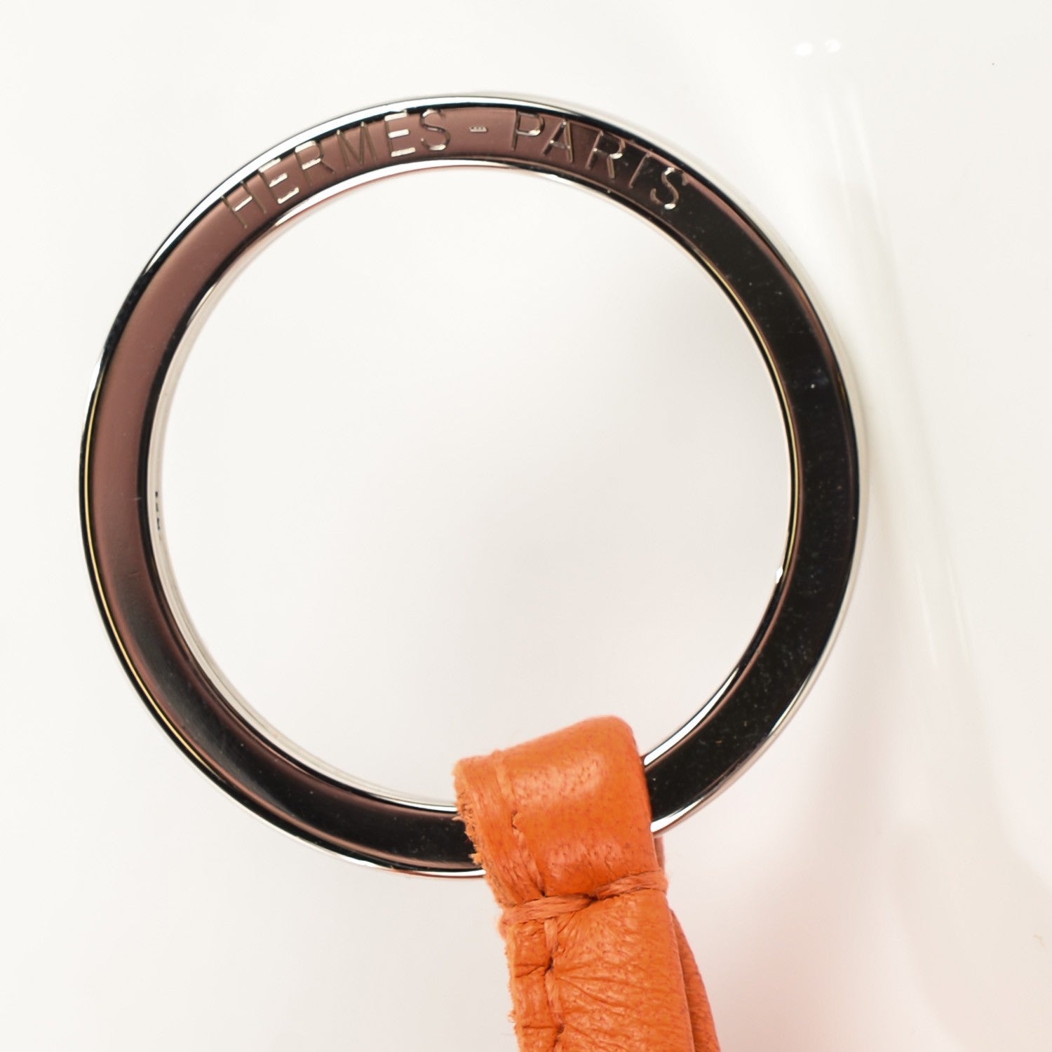 Hermes Lambskin Carmen Tassel Key Holder Orange 4 of 5