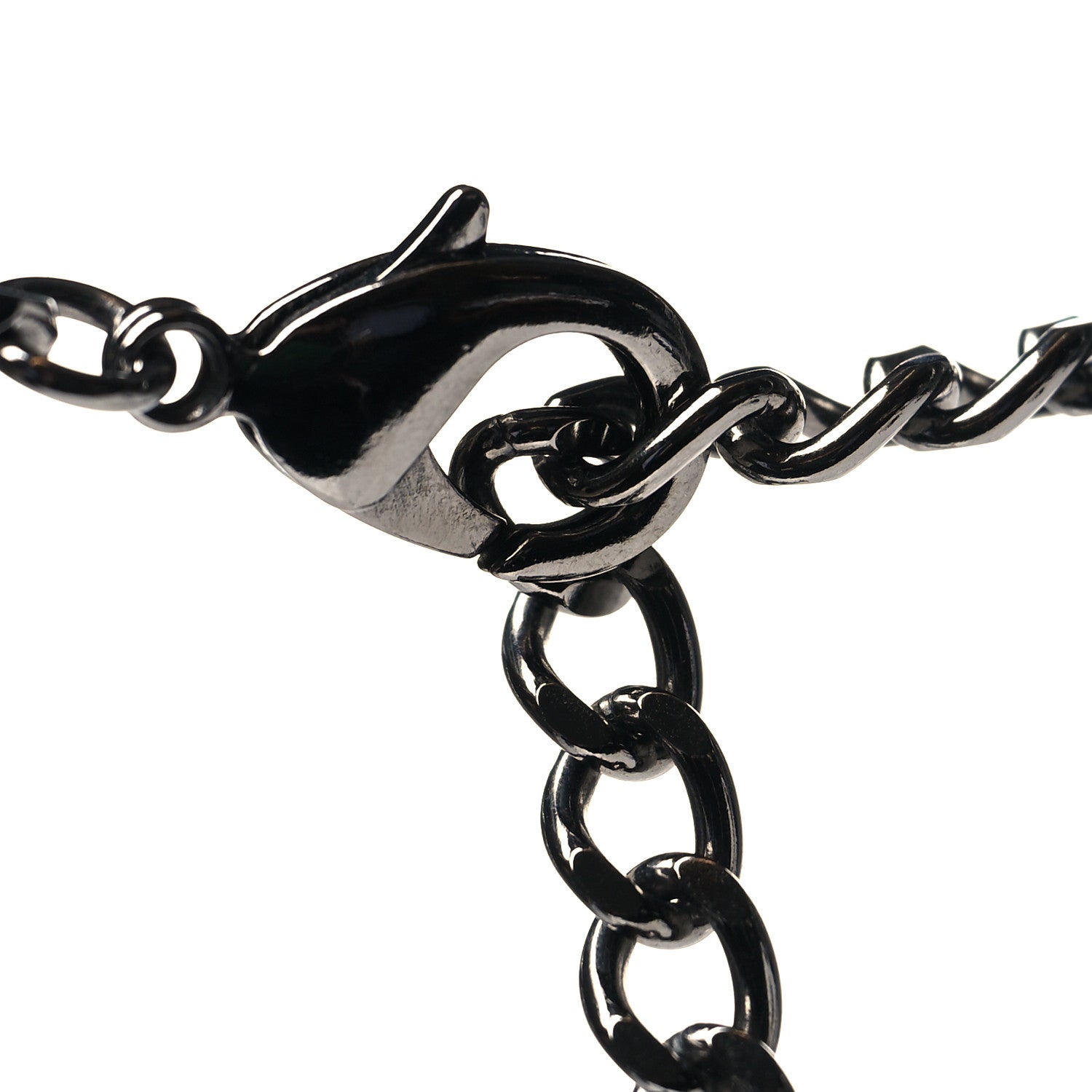 Chanel Ruthenium Crystal Chain CC Choker Silver 4 of 5