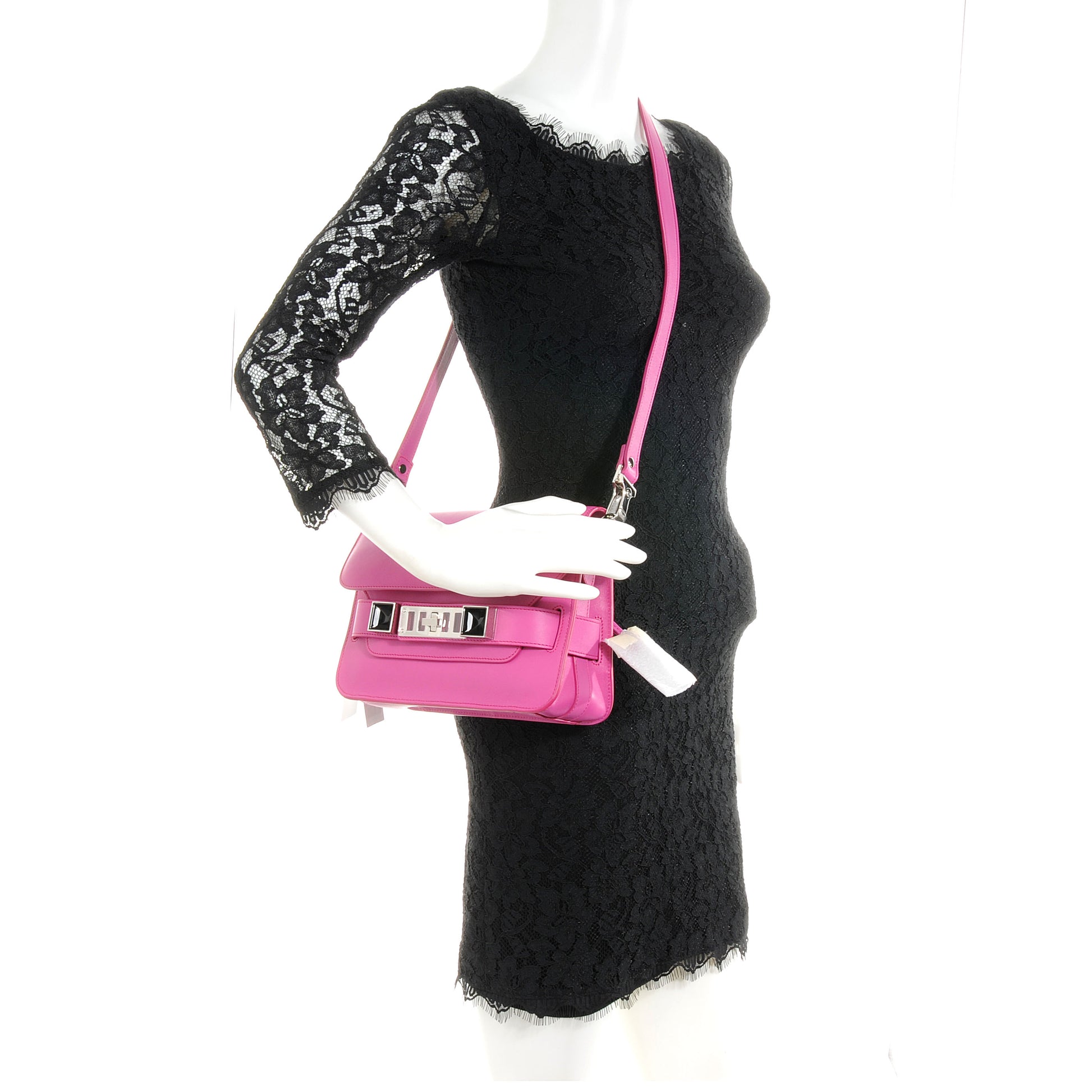 Proenza Schouler Leather Mini PS11 Classic Shoulder Bag Fuschia 2 of 8