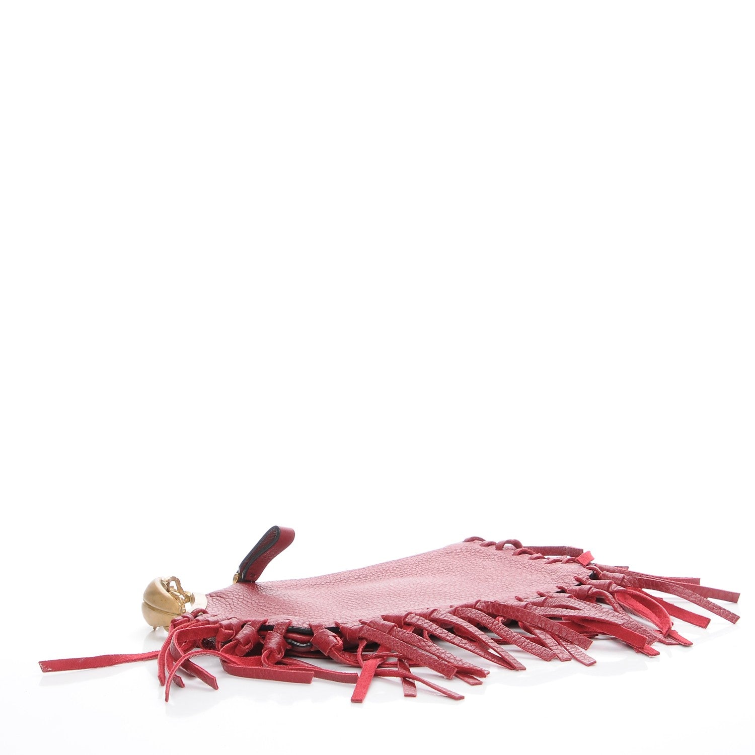 Valentino Garavani Grained Calfskin C-Rockee Sagittarius Fringe Clutch Scarlet 4 of 7