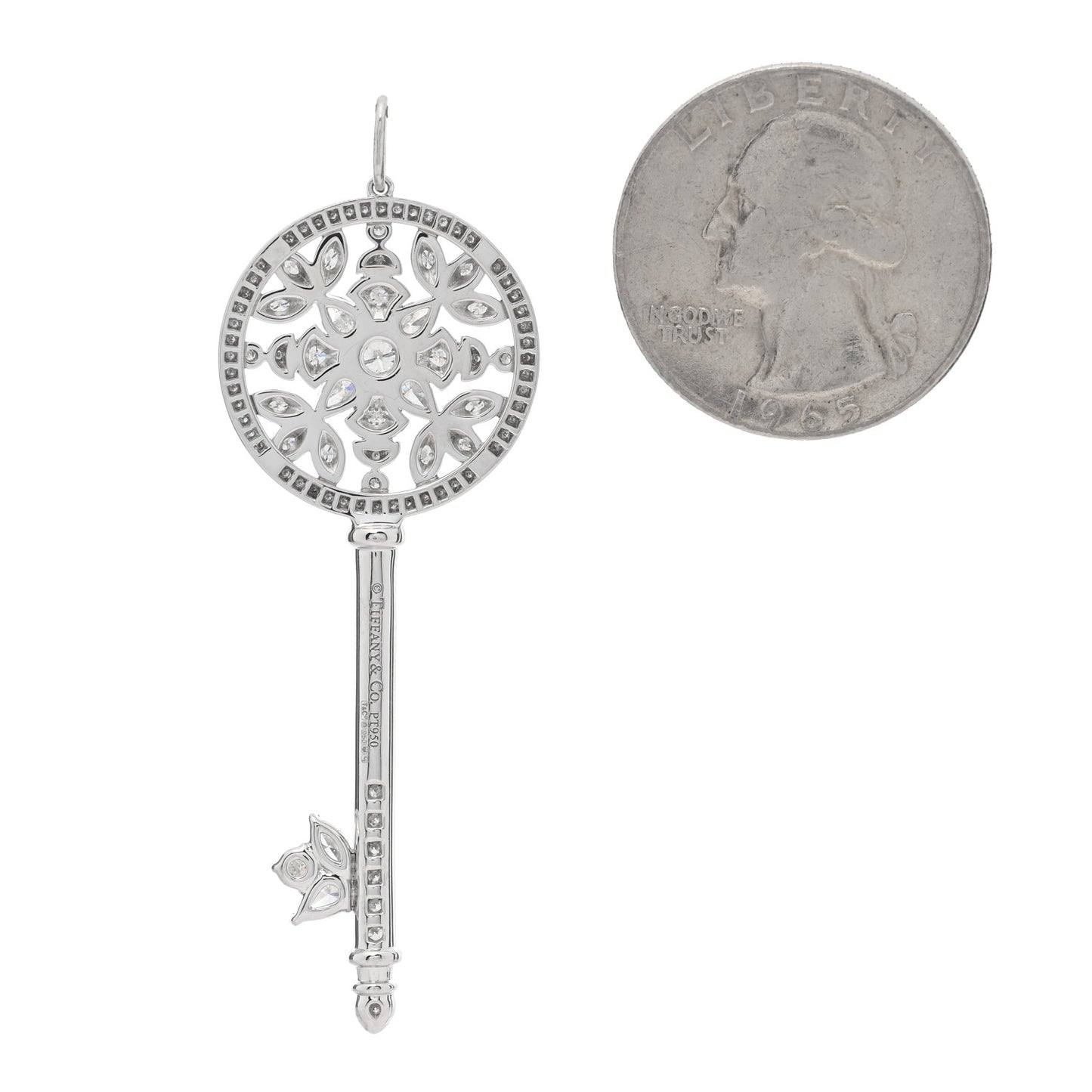 Platinum Diamond Garden Key Pendant