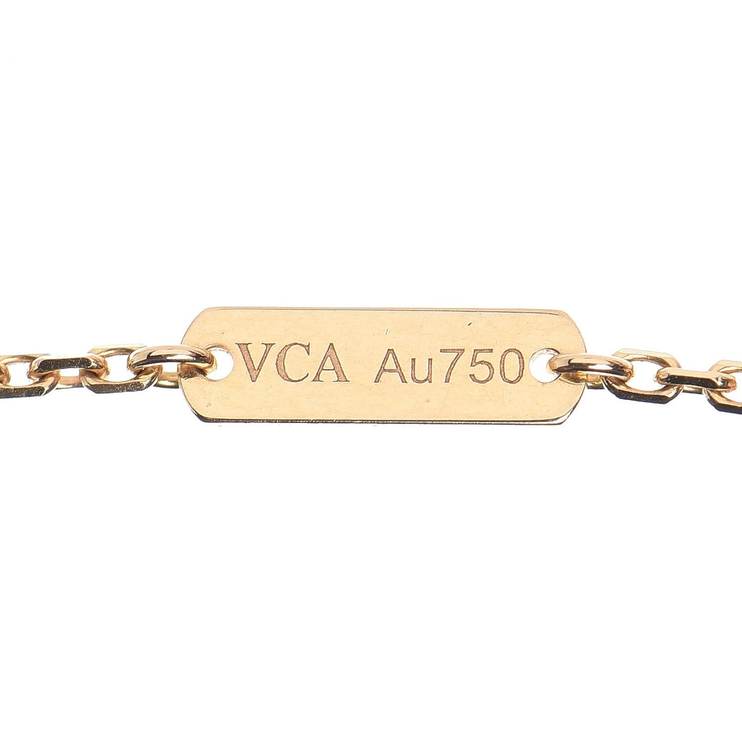 18K Yellow Gold Carnelian Vintage Alhambra Pendant Necklace