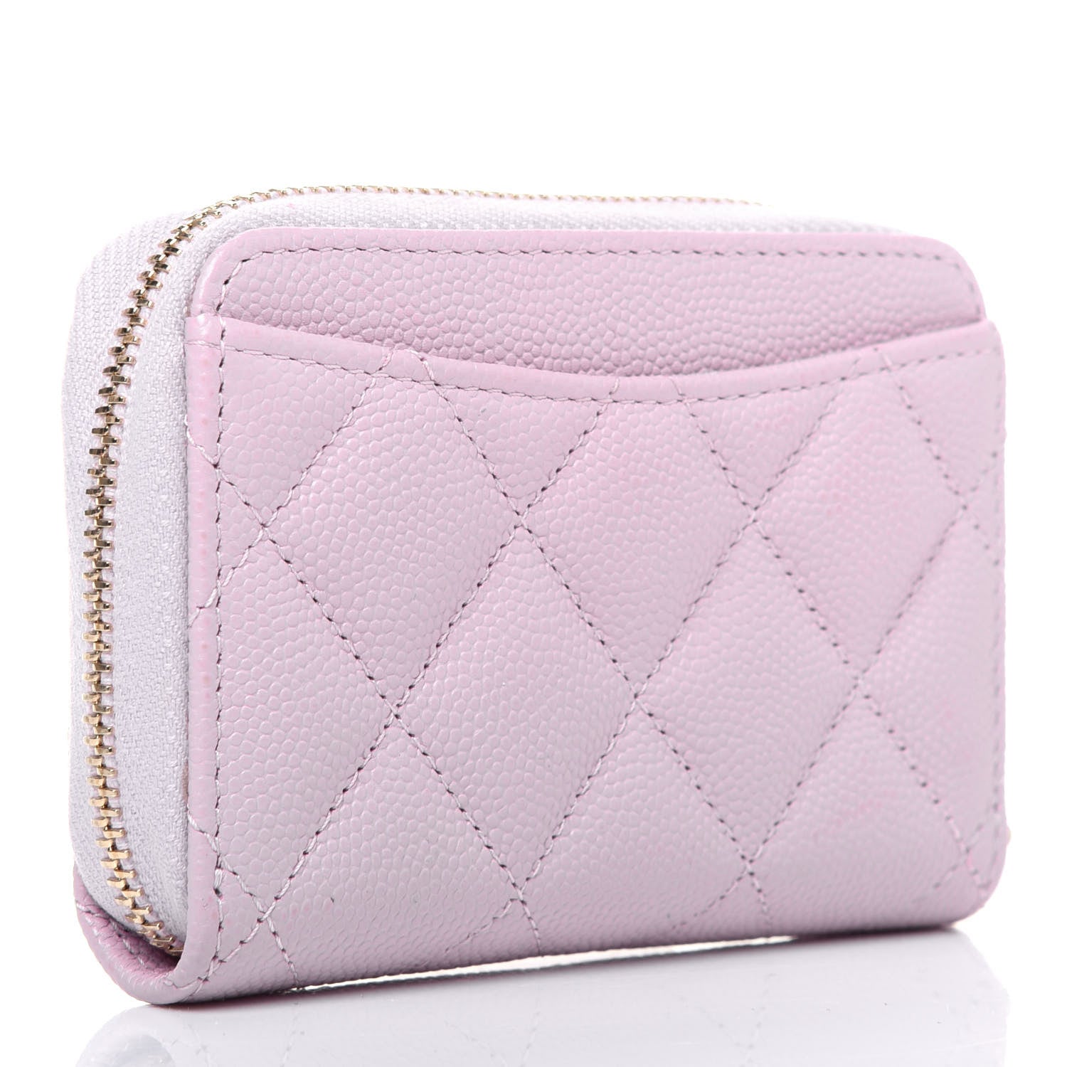 Chanel Caviar Quilted Zip Coin Purse Light Pink 3 of 10