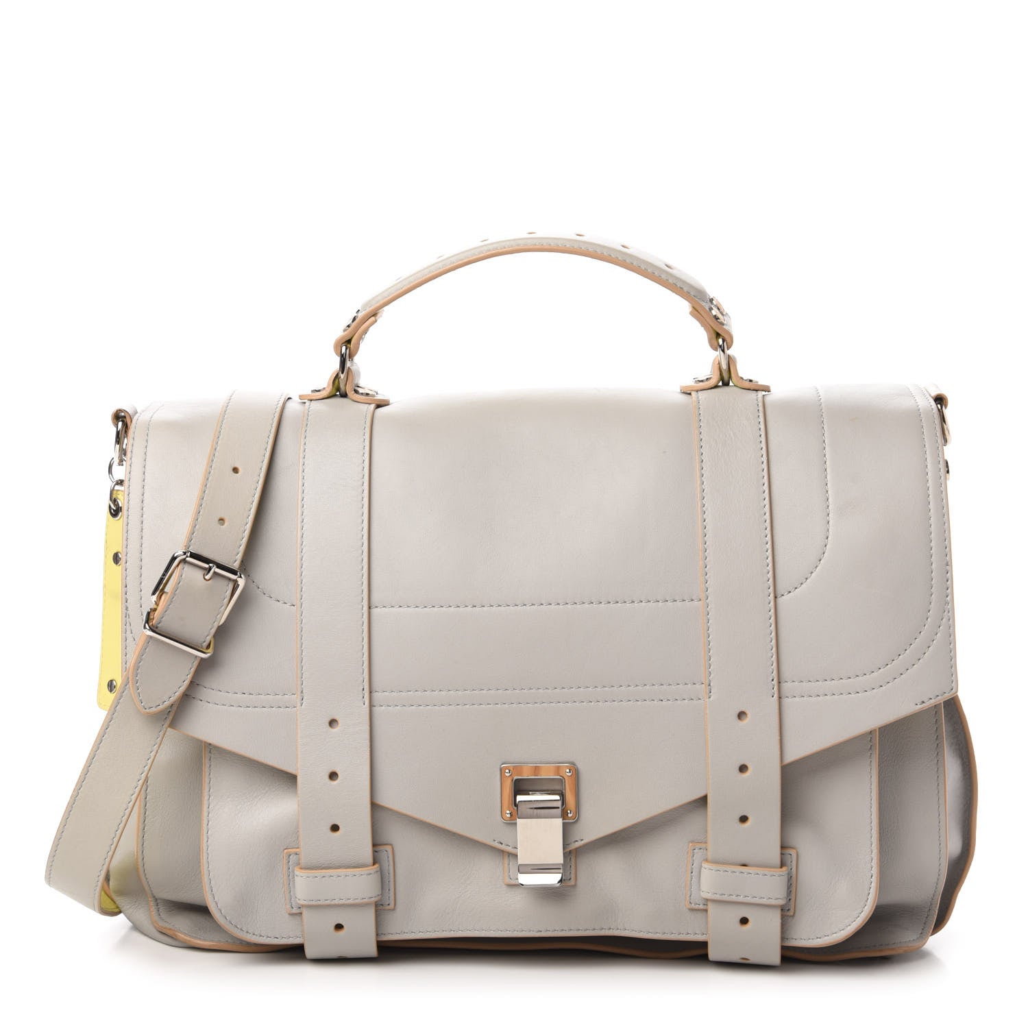 Proenza Schouler Lambskin Large PS1 Satchel Gray Banana 1 of 9