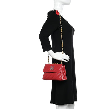 Off-White Calfskin Diagonal Quilted Jackhammer 19 Shoulder Bag Red 2 of 9
