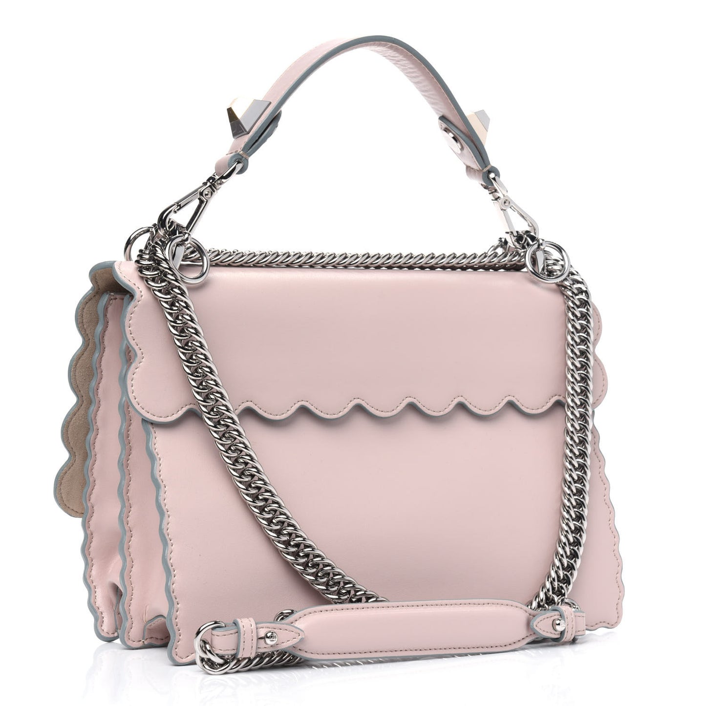 Vitello Liberty Scalloped Studded Kan I Shoulder Bag Soap