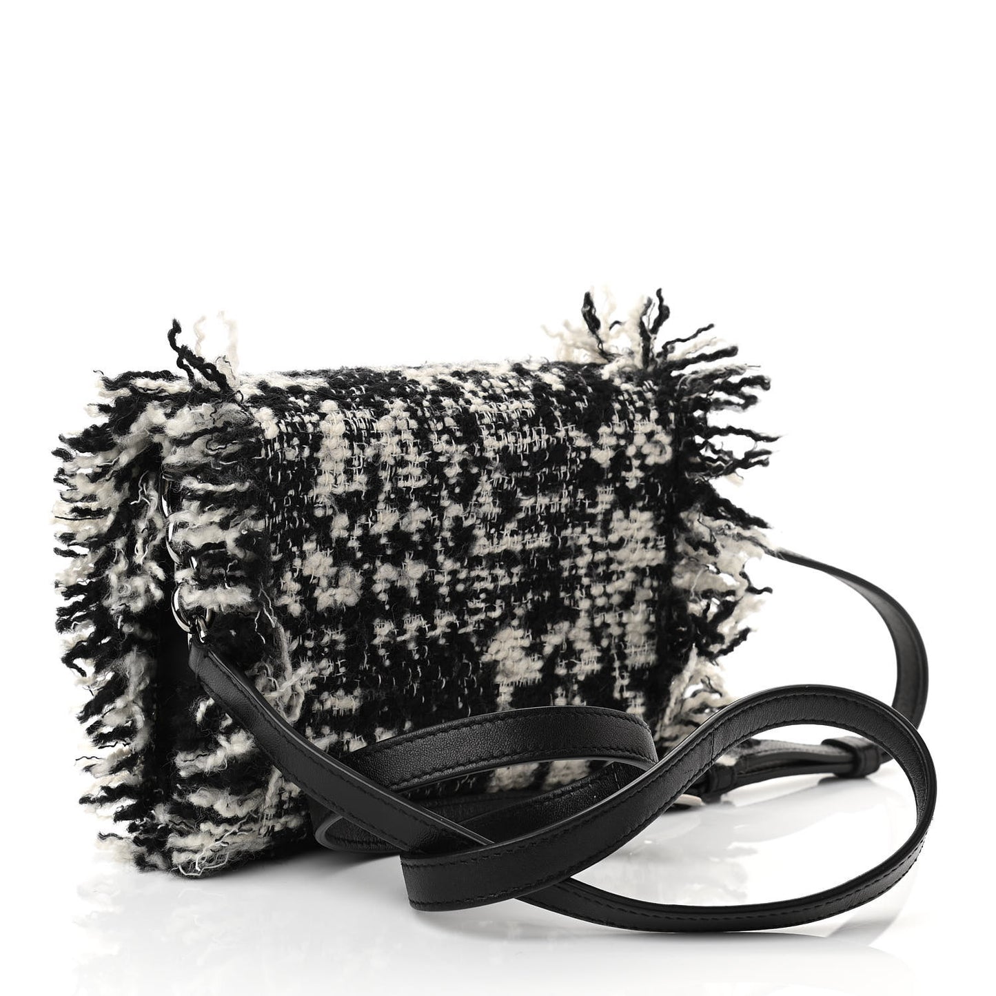 Tweed Mini Millennials Crossbody Bag Black White