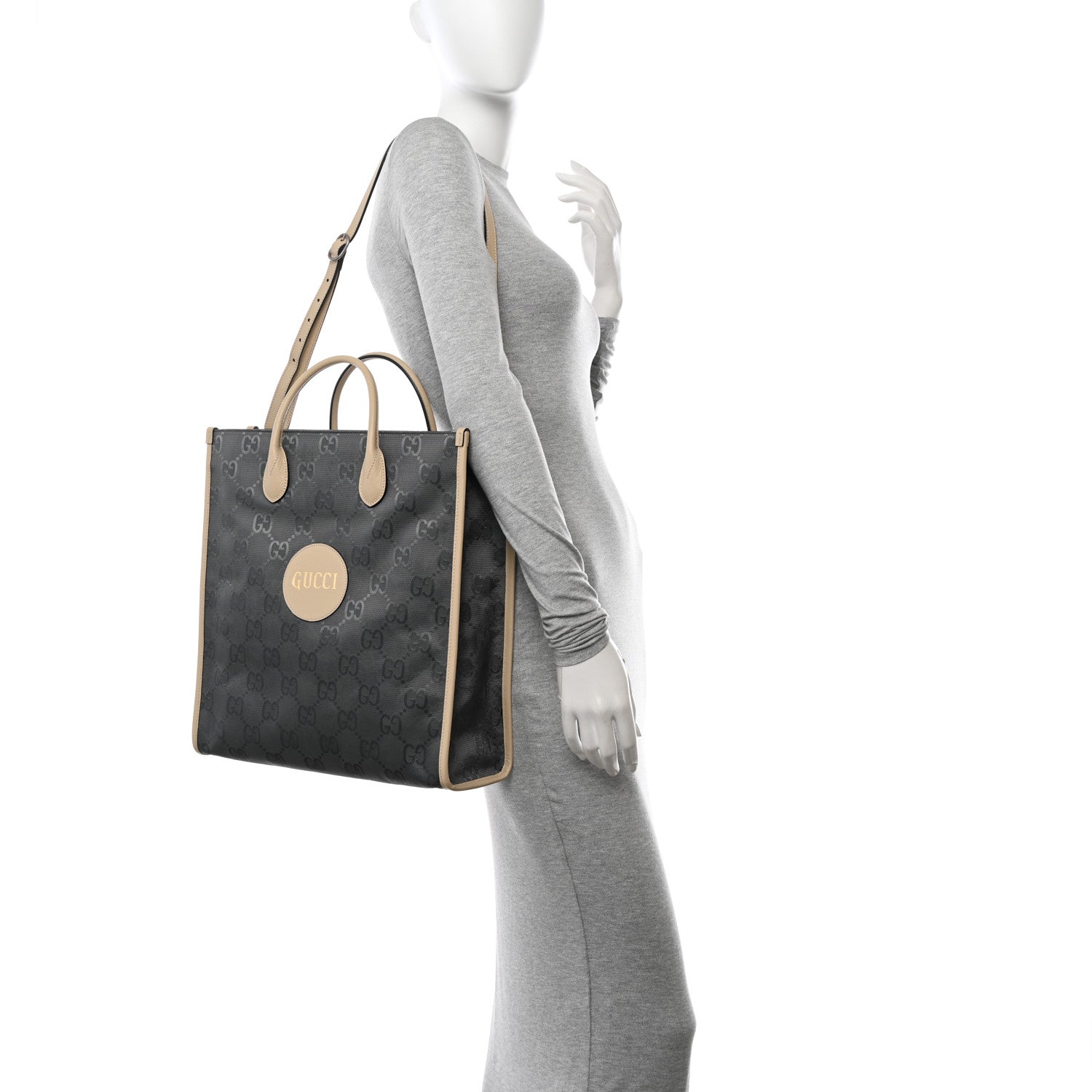 Gucci Econyl Nylon Monogram Off The Grid Long Tote Bag Graphite Grey New Plaster 2 of 13