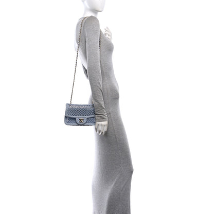 Chanel Mesh Macrame Small Flap Bag  Light Blue 2 of 10