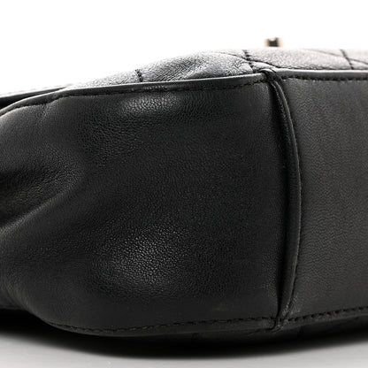 Chanel Lambskin Quilted Chain Infinity Top Handle Flap Black 9 of 10