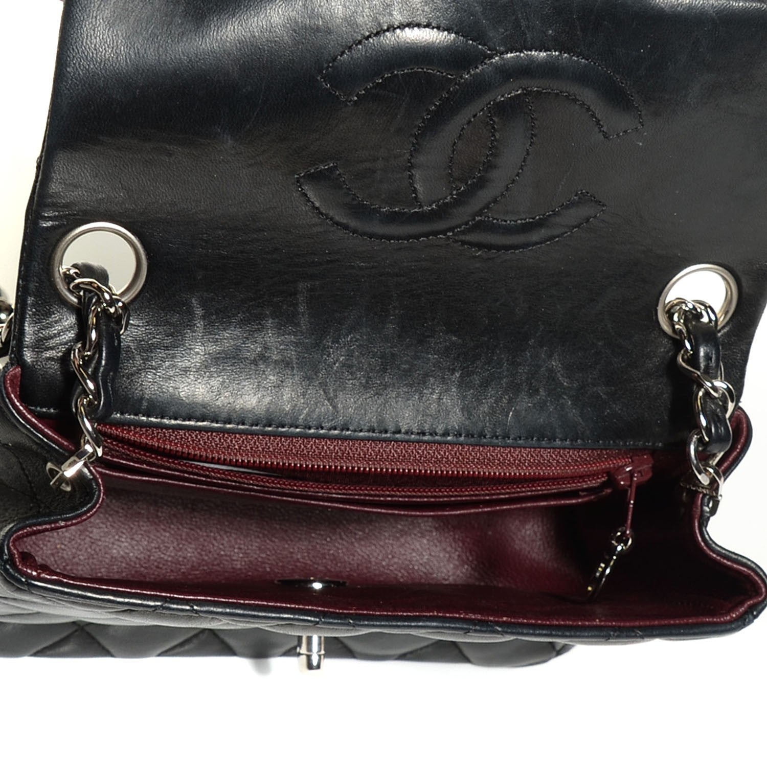 Chanel Lambskin Quilted Mini Square Flap Black 5 of 8