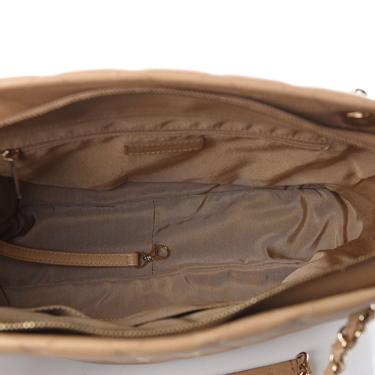 Caviar Quilted Rolled Up Tote Beige