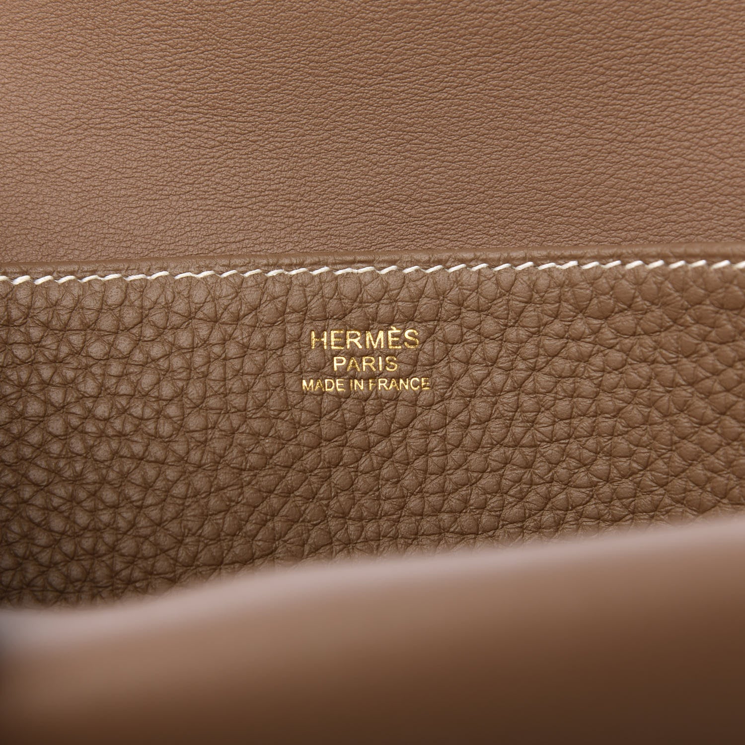 Hermes Taurillon Clemence Halzan 25 Etoupe 9 of 11