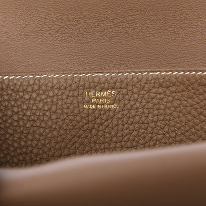Hermes Taurillon Clemence Halzan 25 Etoupe 9 of 11